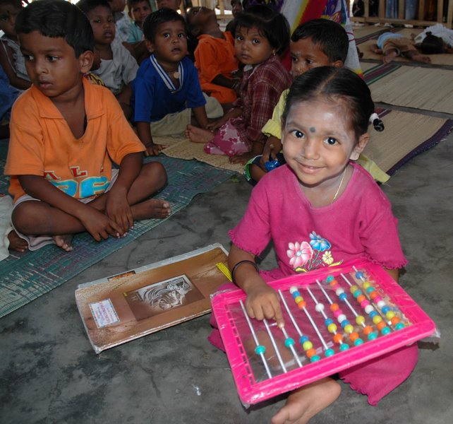 Students participating in games at AMS School